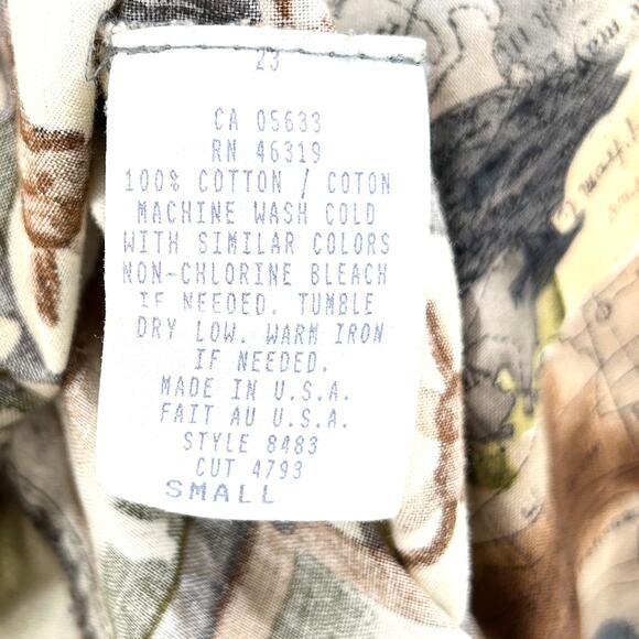 Vintage 90s Gotcha Covered Khaki 100% Cotton Safari Animal Button Down Shirt - Picture 8 of 9
